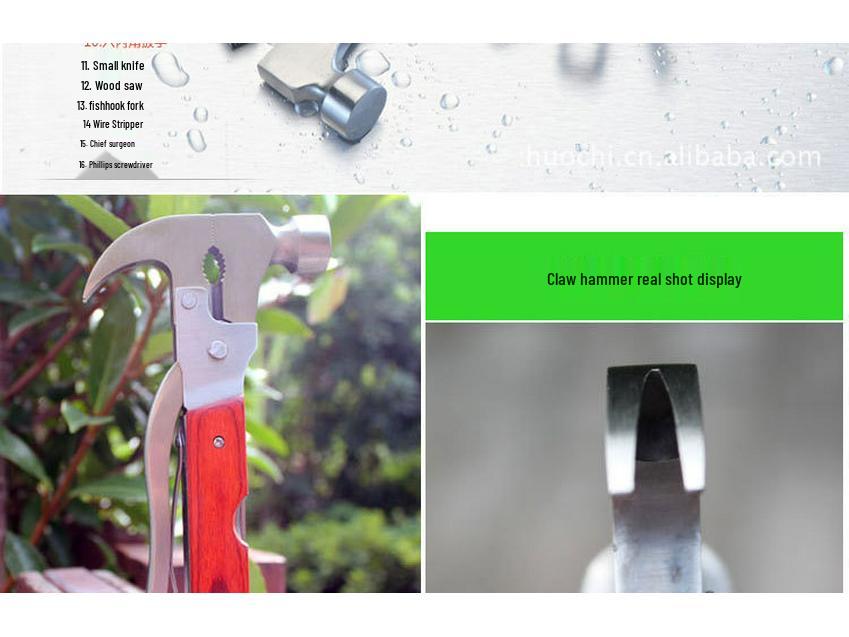 Портативный многофункциональный туристический топор-молоток – Аварийный инструмент для улицы и автомобиля с коническим гвоздодером