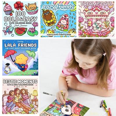 Книжка-раскраска для снятия стресса, книга мультяшных дудлов, игрушка для рисования Монтессори для взрослых и подростков