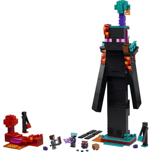 LEGO Minecraft Enderman Tower Playset 21279 Birthday Gift Blocks for Boys and Girls Ages 9-11 Kids Elementary School Children Battle Robot