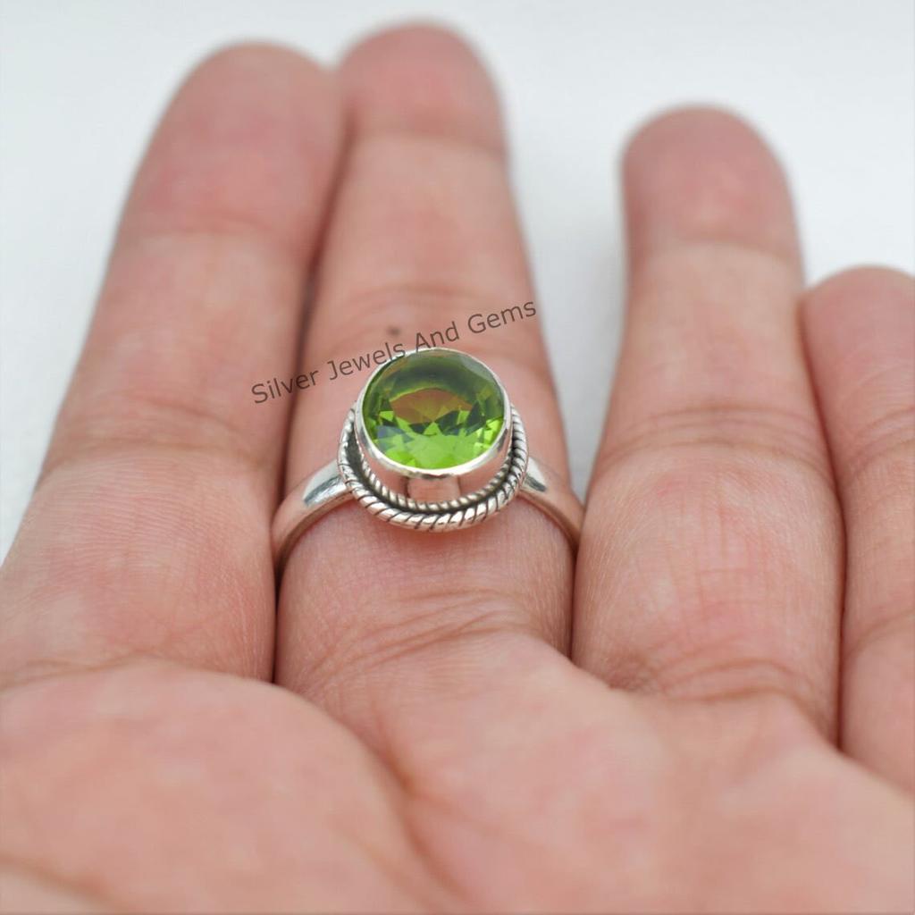 Natural Peridot Ring, Handmade 925 Sterling Silver Ring, Designer Oval Peridot Ring, August Birthstone, Promise Ring