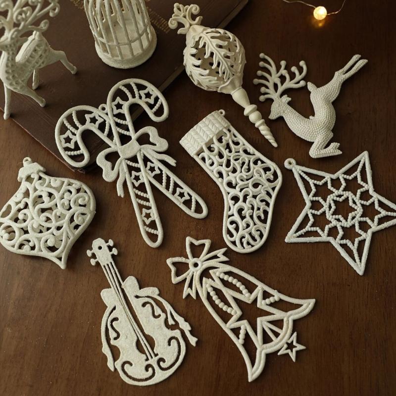 Белые пластиковые рождественские украшения Небьющиеся рождественские шары Подвесное украшение для праздничной елки