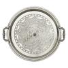 [A3685] - Aged Silver 'Cléopatra' Metal Serving Tray - 42 Cm