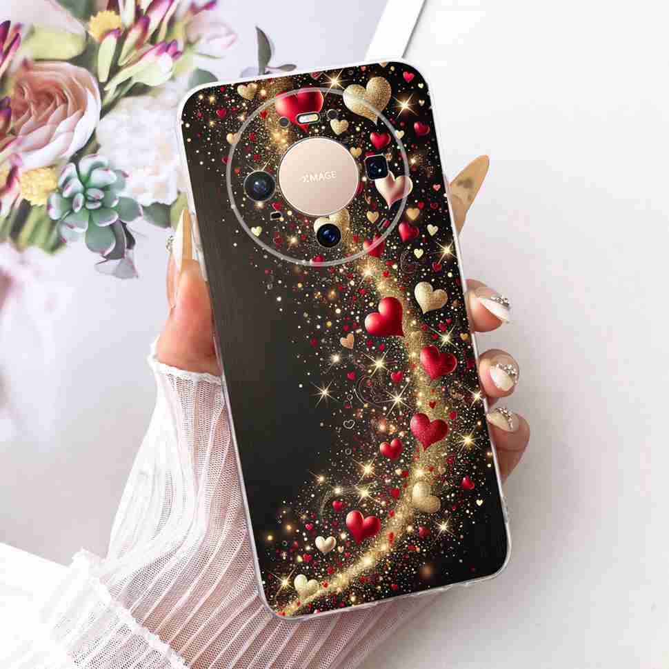 Чехол для Huawei Mate 80 5G 2025 VYG-AL00 Мягкий силиконовый Чехол-крышка с рисунком в виде сердца Для Huawei Mate80 Mate 80 TPU Fundas