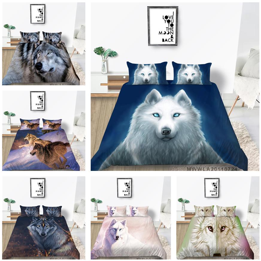 Комплект постельного белья с 3D-волчьей тематикой и пододеяльником с принтом волка, наволочка из 2 или 3 предметов AU240 * 270, очень большое украшение для дома