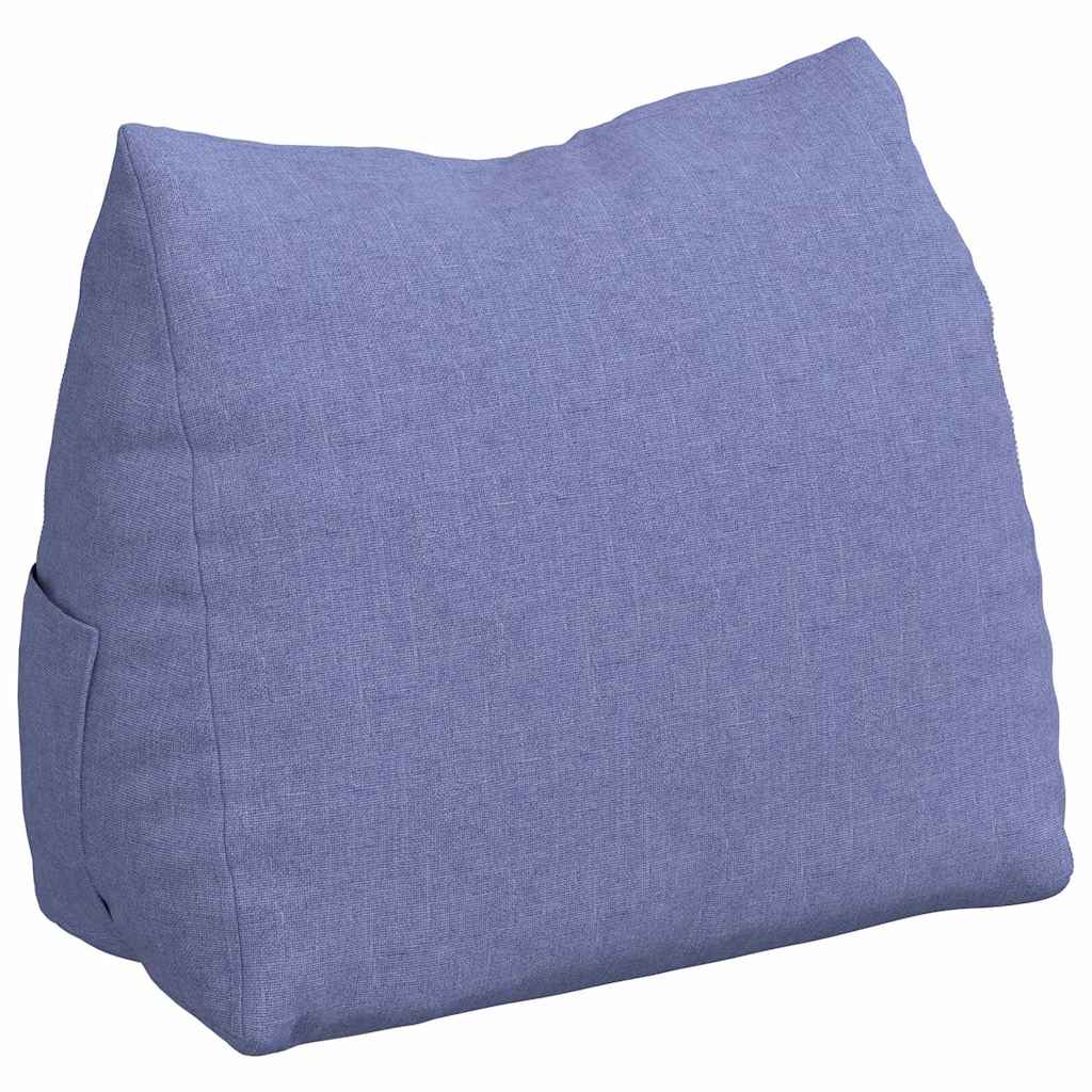 Blue Denim Back Cushion 45 x 20 x 35 cm Fabric