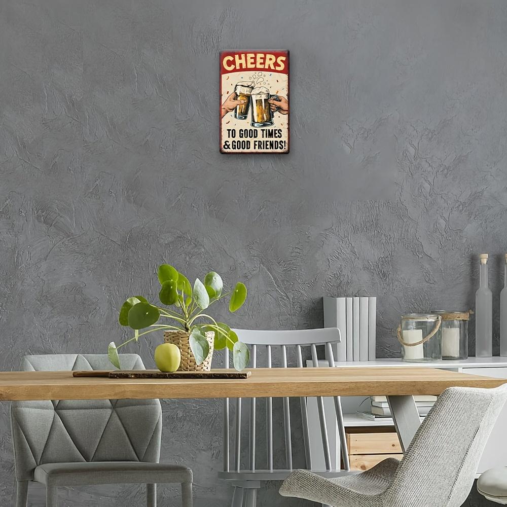 Винтажная алюминиевая табличка Cheers Beer Toast - Классическая настенная табличка, Многоцелевой декор для дома, фермерского дома, бара, паба