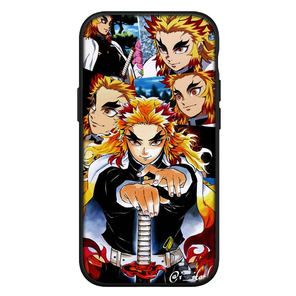 Чехол для iPhone 16 15 Xiaomi Redmi Note 14 13 12 11 Pro Max X 16e Samsung Galaxy S25 S24 S23 Moto OPPO Huawei Rengoku Kyoujurou Demon Slayer Tanjirou