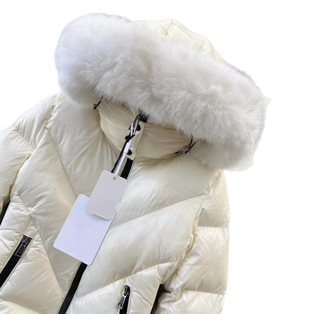 Explosive original standard high-quality Mengjia SS new women's fur collar waist down jacket