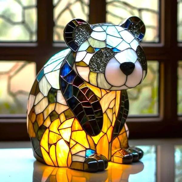 Resin Dog Series LED Night Light Animal Statue Art Figurine for Home Desktop Decoration with USB or Button Control