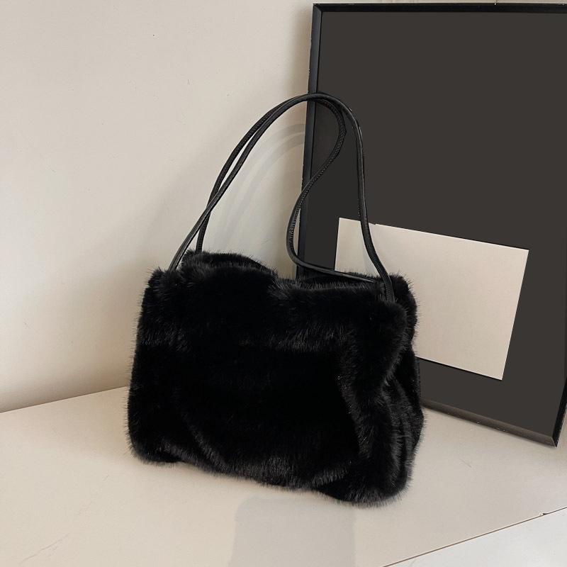 Новая плюшевая сумка-ведро для осени и зимы, женская высококачественная текстурная нишевая дизайнерская сумка-тоут для通勤