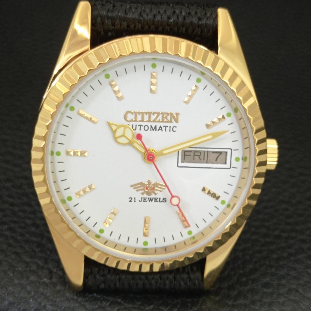 ЯПОНСКИЕ ВИНТАЖНЫЕ ОТРЕМОНТИРОВАННЫЕ МУЖСКИЕ АВТОМАТИЧЕСКИЕ ЧАСЫ CITIZEN 8200 С БЕЛЫМ ЦИФЕРБЛАТОМ a445279-1