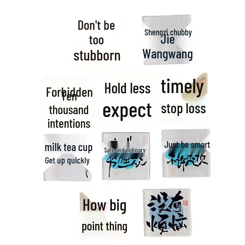 Xiaohongshu Каллиграфия 3D Акриловый Магнит на Холодильник - Креативный Подарок для Дома