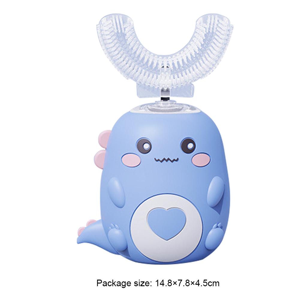 Детская электрическая зубная щетка, детская U-образная звуковая силиконовая зубная щетка, 360 градусов, умная зубная щетка, отбеливание зубов, водонепроницаемая