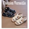 Youth style shoes Girls Open-Toe Slip-On Sandals Kids Anti-Slip Beach Shoes With Pure Color PVC Sole