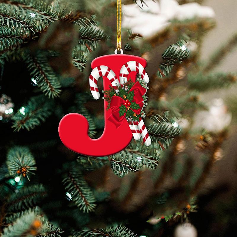 1 шт. Новый, креативный, подвесной, новогодняя елка, алфавит, акрил, плоский, украшение для домашней вечеринки, украшение в подарок