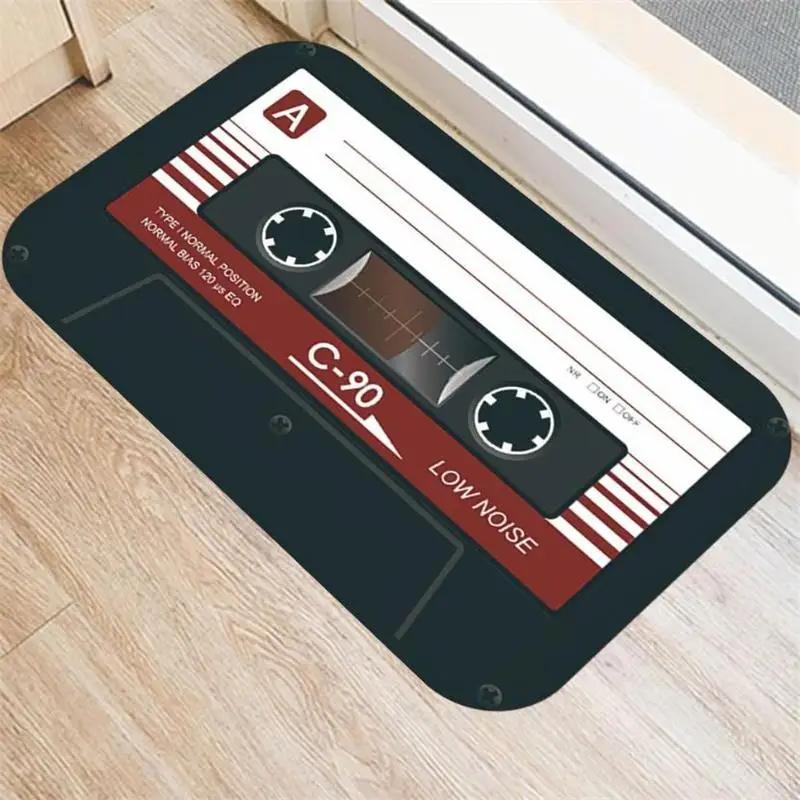 3D Cassette Music Tape Door Mat Home Carpet Non-slip Retro  Bathroom Toilet Kitchen Floor Mats Living Room Entrance Decor Rugs