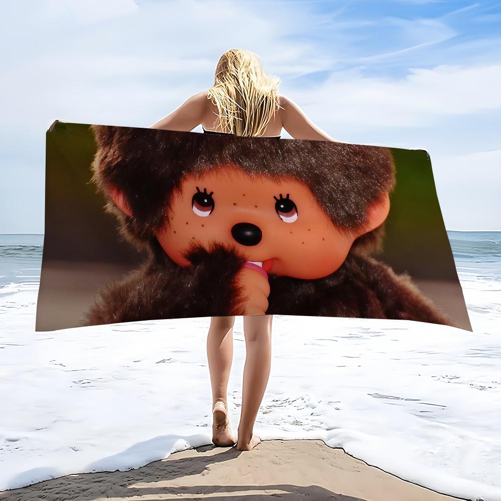Мультяшный M-Monchhichi-S Полотенце Пляжное Ванное Быстросохнущее Легкое Портативное Сауна Кемпинг Бассейн Путешествие