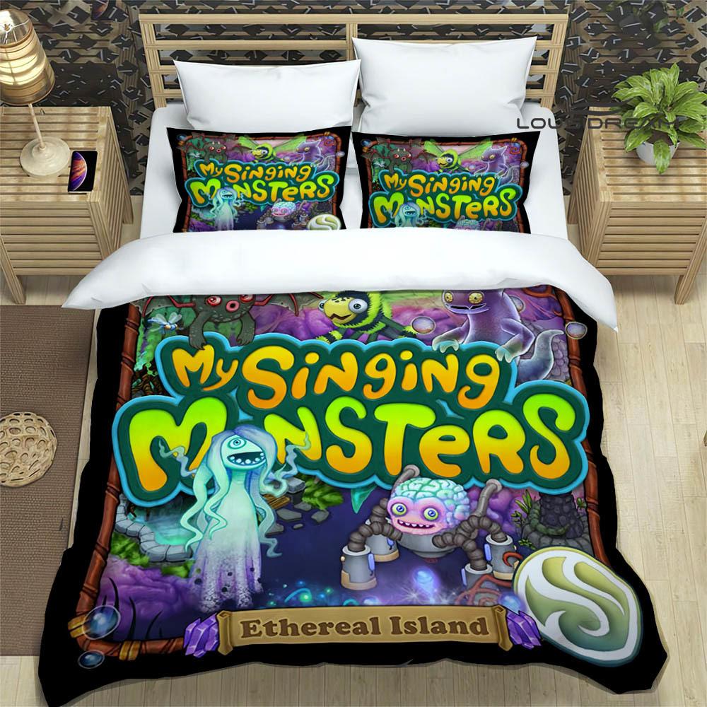 M-My Singing Monsters печатные комплекты постельного белья изысканный набор постельных принадлежностей пододеяльник комплект одеяла комплект постельного белья роскошный подарок на день рождения