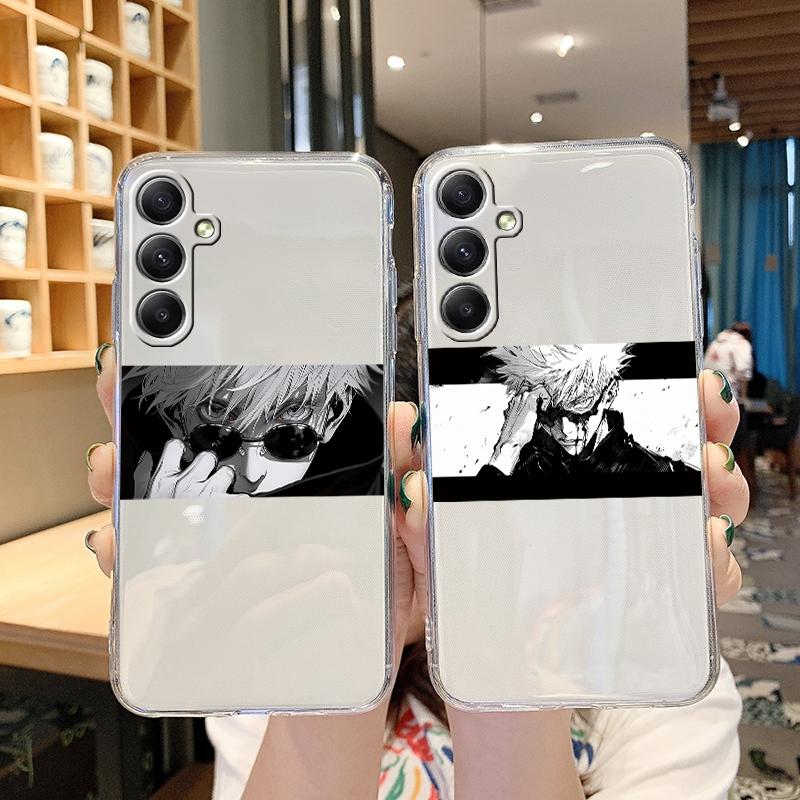 Мягкий прозрачный силиконовый чехол с рисунком аниме для Samsung A55 M35 S24 Xiaomi Redmi Note 13 Poco C65 iPhone Camera Противоударный защитный чехол