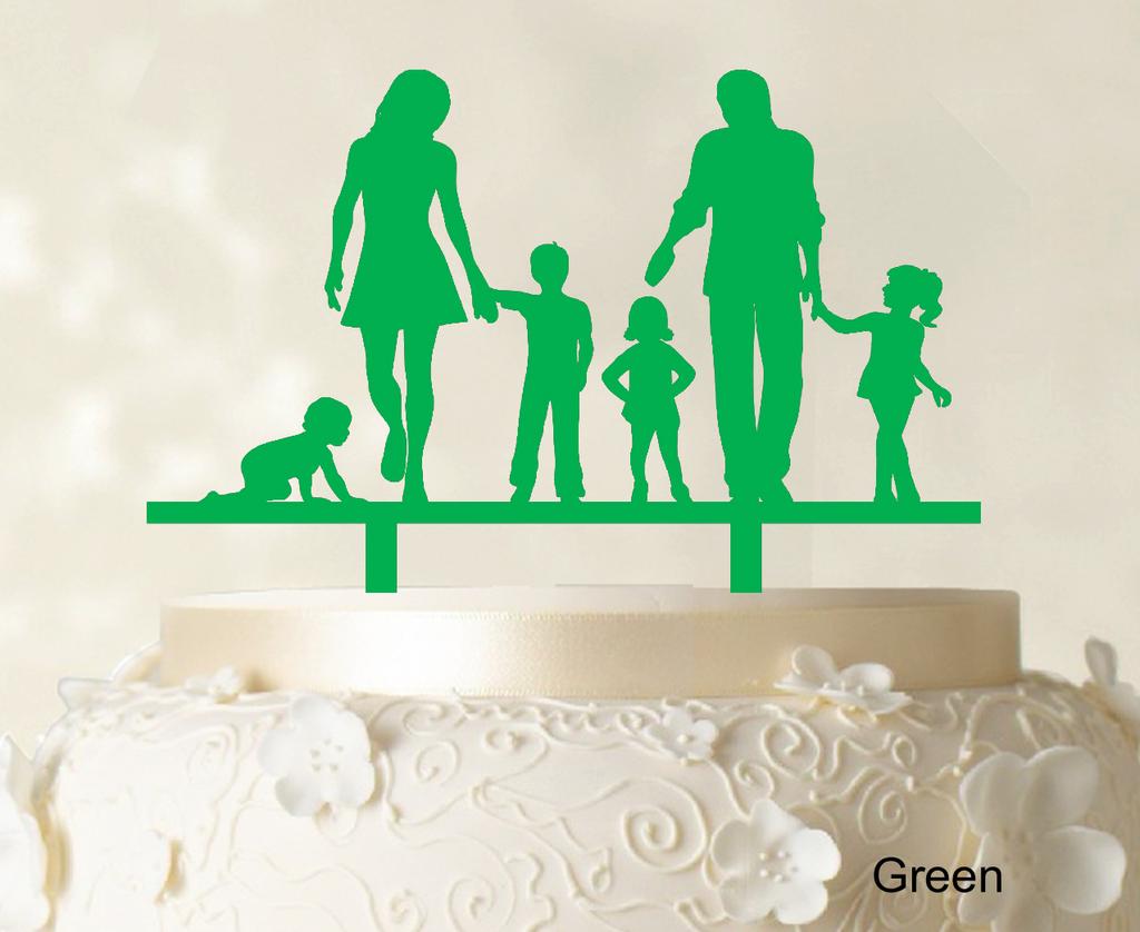 Персонализированный семейный торт Топпер на заказ силуэт свадебный торт Топпер украшения торта доступен вариант 6 "-7" дюймов