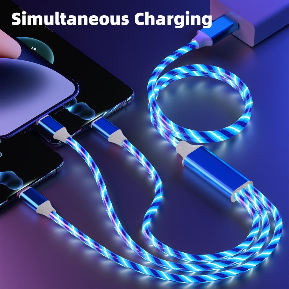 3-в-1 USB-кабель для передачи данных для телефона, кабель для быстрой зарядки