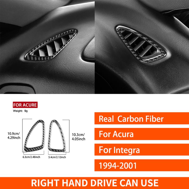 For Acura Integra 1994-2001 Real Carbon Fiber Stickers trument Defogger air outlet panel Car Accessories Interior decorative