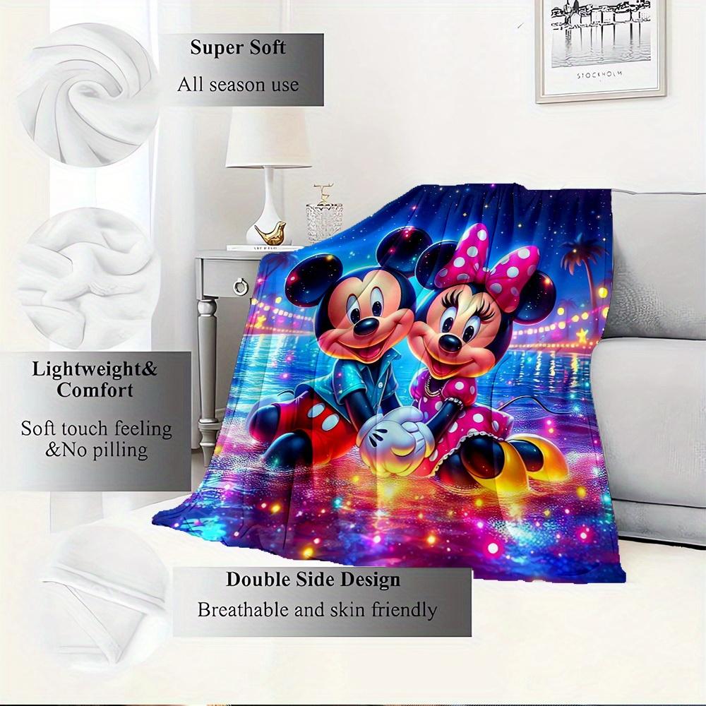 1pc Flannel Minnie Mouse and Mickey Mouse Bedding Throw Blanket Sofa Cover Gift Home Decor - Perfect for Sofa, Bed or Any Furniture -
