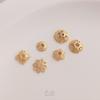 14K Gold-Filled Daisy Star Hollow Flower Cap Bead Spacer for DIY Jewelry