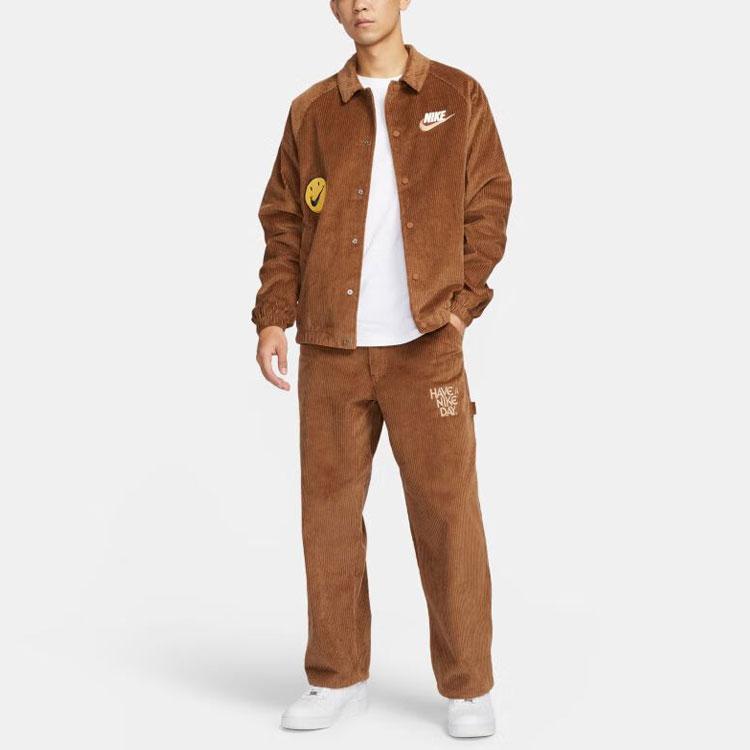 Nike Повседневные брюки мужские коричневые утепленные прямого кроя HF0354-281