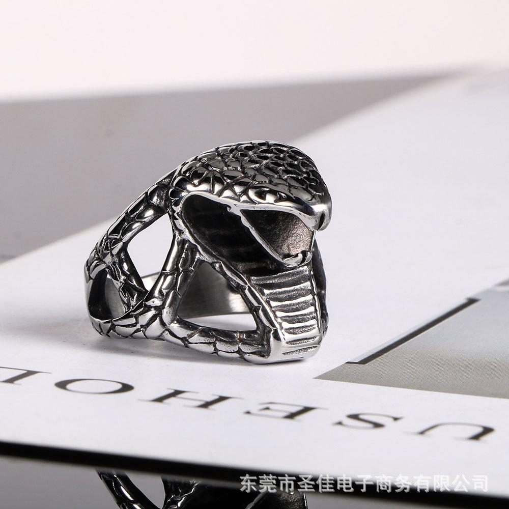 JMXD-Accessories Kobe Mamba Snake Titanium Steel Ring Trendy Men's Blue Ball Ring Character Private Jewelry