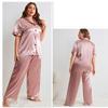 Spring Summer Simple Nightgown Home Suit Sexy Ice Silk Pajamas Pajama Pants Two-piece Set