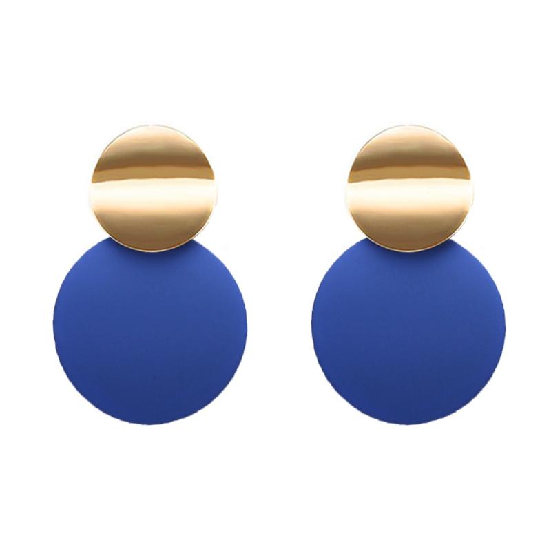 Round Sequin Dangle Earrings for Women Colorful Punk Metal Long Drop Earring Female Statement Bohemian Jewelry Gift