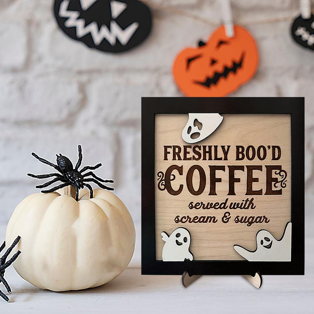 Halloween Wooden Cute Decoration Plaque Holder, Home Decoration Ornament