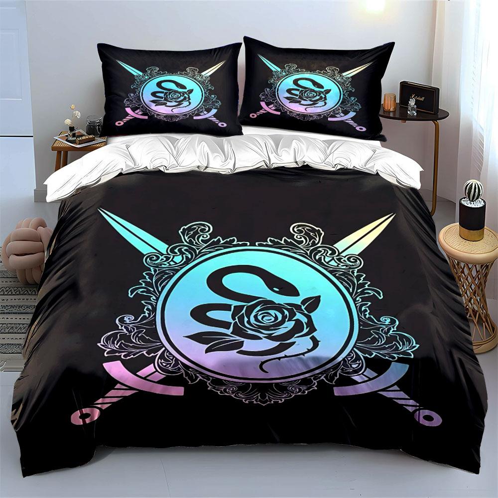 "Snake and Rose Sword Set" Bedding Duvet Cover Set Duvet Cover Pillowcases (1 * Duvet Cover 2 * Pillowcases, without duvet insert)