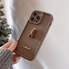 3D Letter Crown Bear Silicone Soft Phone Case For iPhone 15 16 Pro Max 14 13 12 11 XS XR 7 8 Plus Shockproof Candy Matte Cover