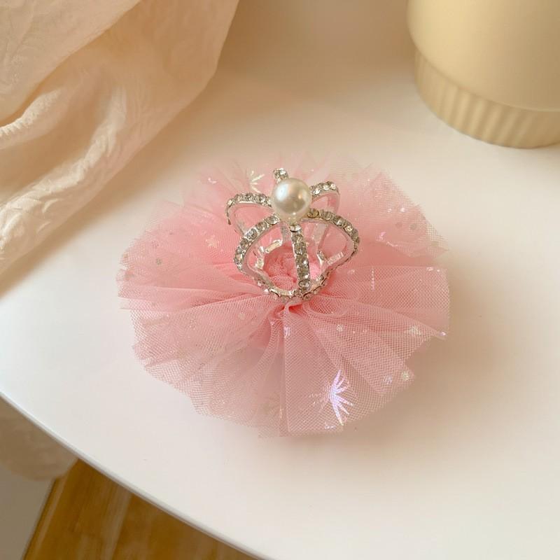 Princess Children Girl Hairpin Vintage 3D Crown Mesh Hair Clip for Kid Girl Birthday Party Decroative Hair Clip Gift