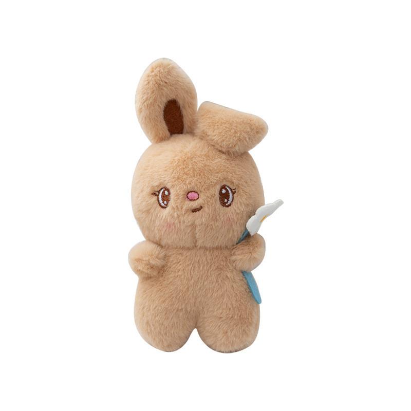 Plush Rabbit Keychain Backpack Charm With Jade Rabbit Fur Soft Stuffed Animal For Kids Travel Accessories