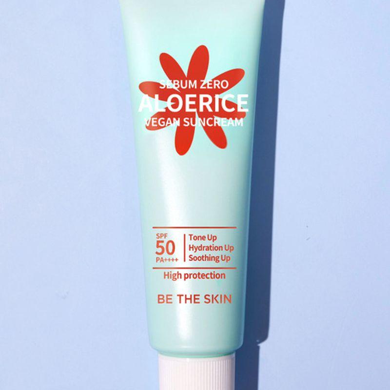 Веганский солнцезащитный крем с алоэ и рисом Sebum Zero SPF 50+, PA++++ 50 мл