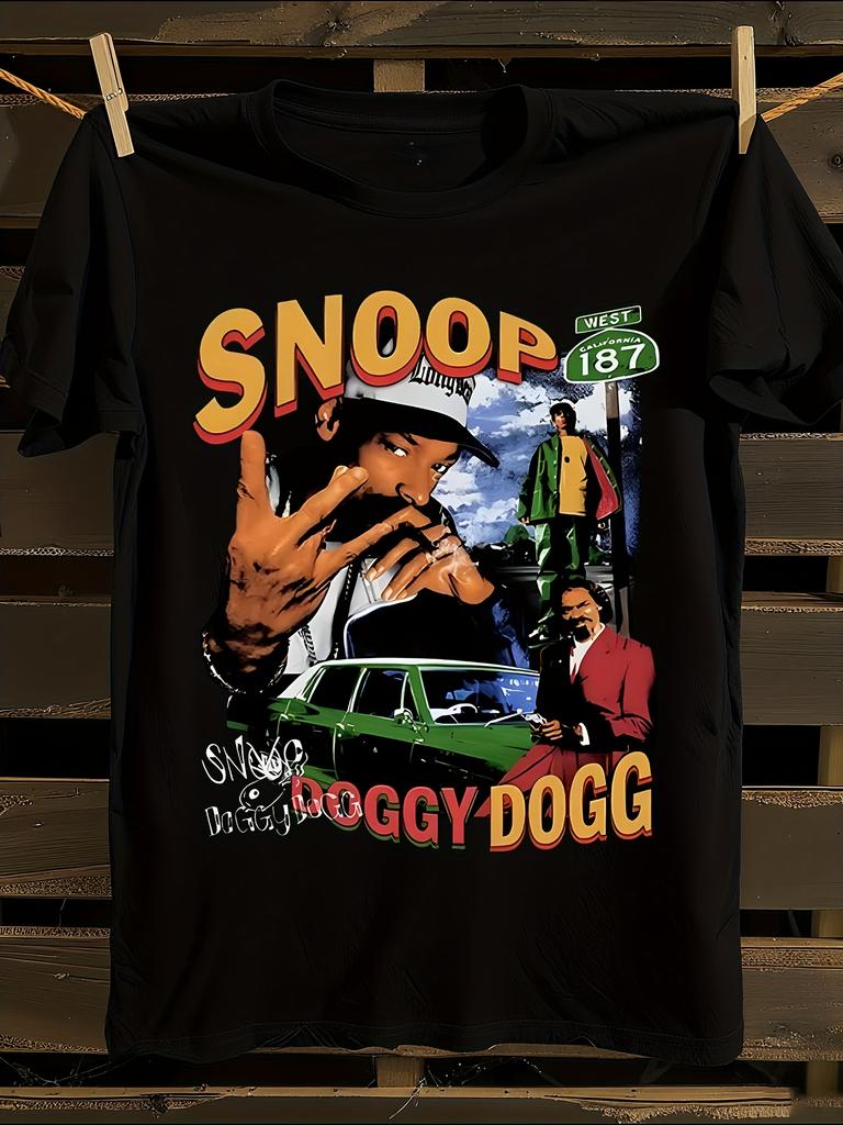 Snoop-Dogg Graphic T-Shirt Mens Tshirt Womens Tshirts with Letters Print Short Sleeves T-Shirt Casual Street Tee Shirt Top