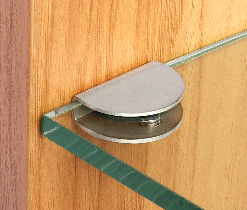 Полукруглый квадратный зажим для стекла из нержавеющей стали, кронштейн для полки