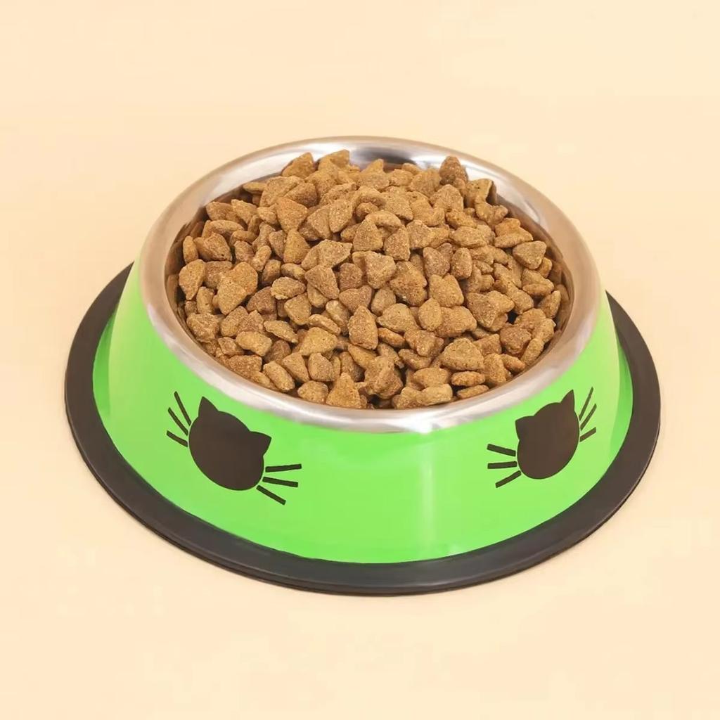 Thick Non-slip Cat Dog Food Bowl Foods Utensils Single Stainless Steel Pet Bowls For Cats And Puppies Cat Accessories