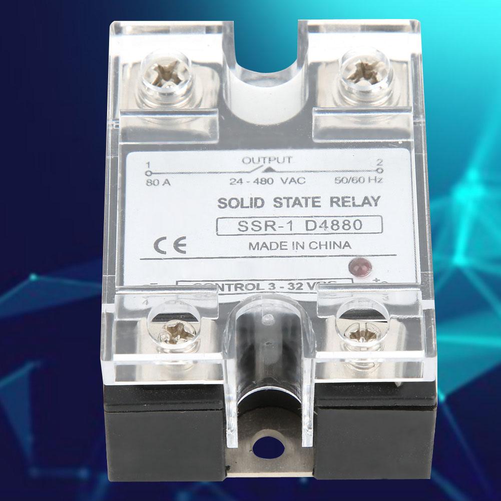 SSR80DA Твердотельное реле SSR Твердотельный модуль Управление постоянным током Переменный ток 332 В постоянного тока 24480 В переменного тока