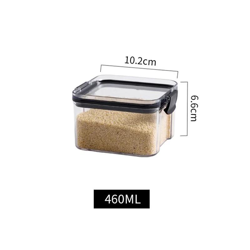 460/700/1300/1800 мл Контейнер для хранения пищевых продуктов Пластиковые герметичные банки Кухонный ящик для хранения Прозрачные резервуары для хранения пищевых продуктов