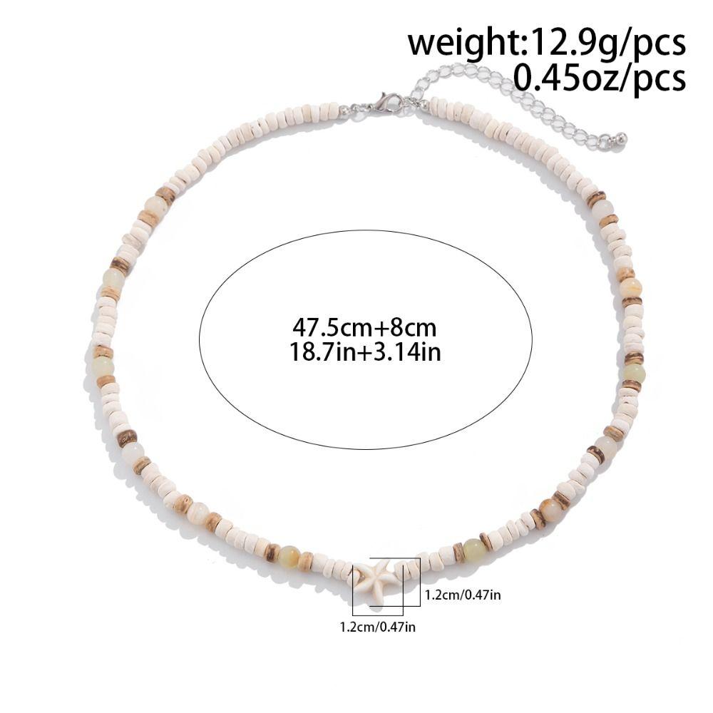 Beach Surfer Starfish Choker Wood Beads Male Clavicle Chain Coconut-husk Necklace  Street Jewelry