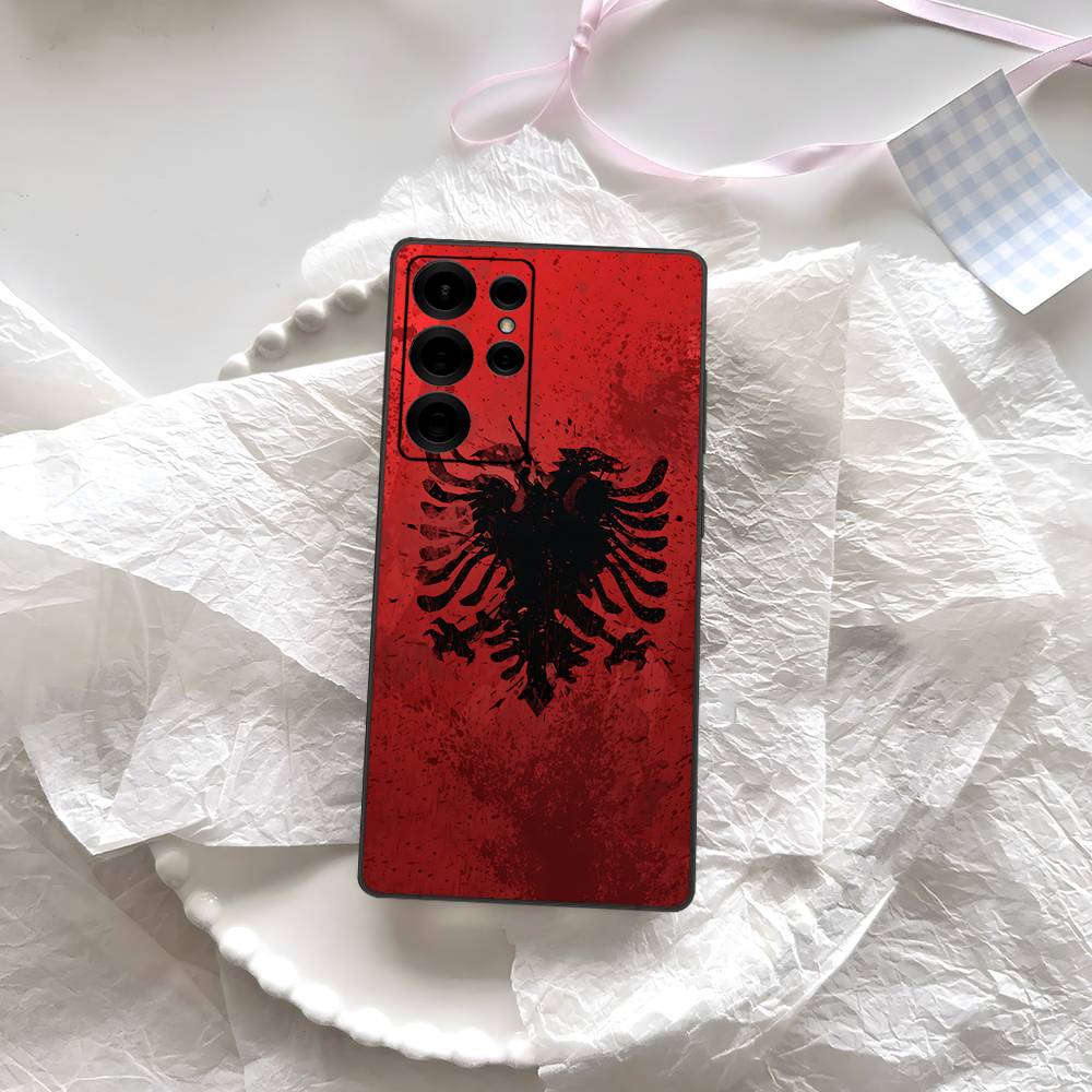 Чехол для телефона с логотипом-орлом флага Албании для Samsung S 24 Fe 25 Ultra Plus 20 Lite 21 30 22 23 24 22 Ultra 5G Fundas