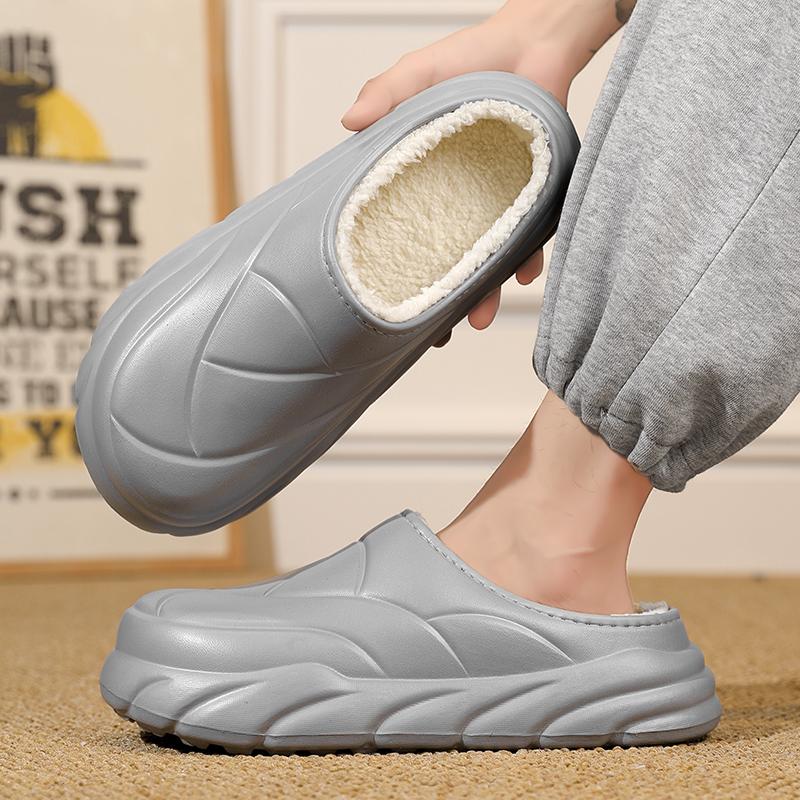 Тапочки для мужчин, домашние тапочки, теплые, бархатные, водонепроницаемые, на платформе, нескользящие, мягкие и удобные, для пар, для женщин, домашняя обувь