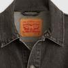 Джинсовая куртка Levis однотонная с карманами на одной пуговице с длинным рукавом свободного кроя унисекс Черная A7632-0002