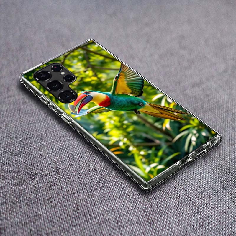 Чехол для телефона Тукан-клёв для Samsung Galaxy S24 S23 S21 S20 FE S22 S26 Ultra S25 Edge S10 Plus Прозрачный ТПУ Чехол Оболочка C