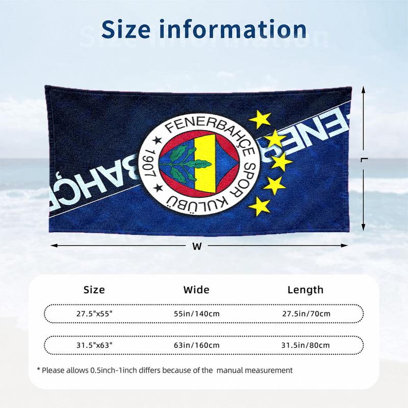 Fenerbahce Microfiber Beach Towel Quick Dry Sand Free Lightweight Beach Towels for Travel Swimming Camping