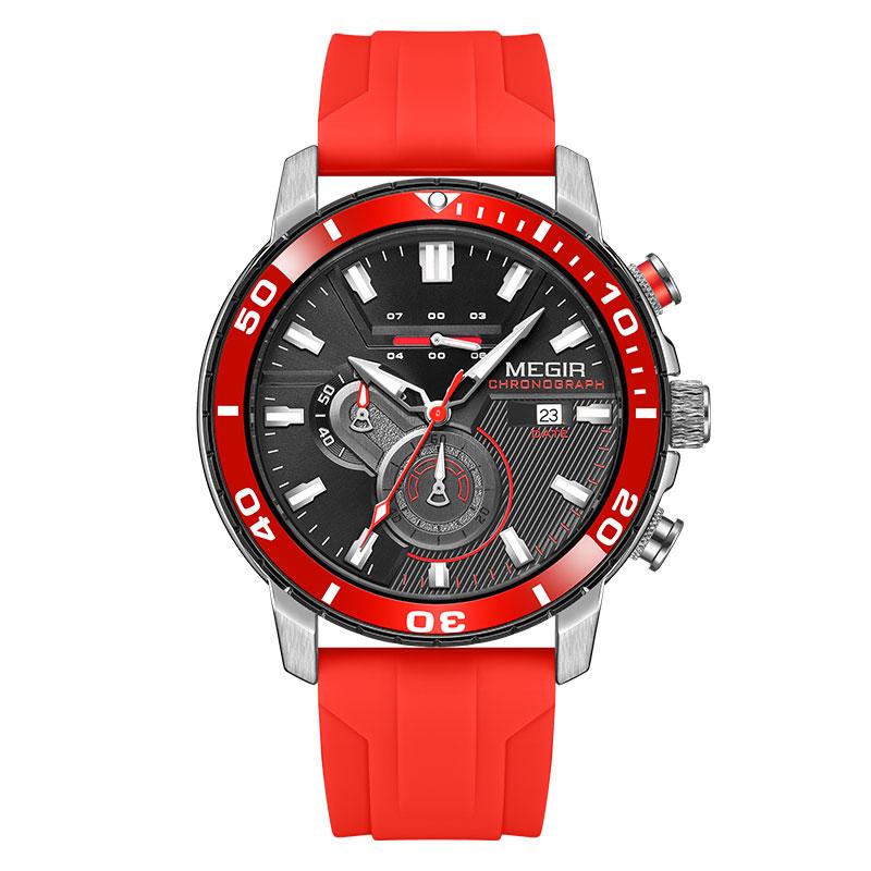 Силиконовый ремешок хронограф спортивные часы для мужчин модные водонепроницаемые наручные часы со светящимися стрелками автоматическая дата 24 часа